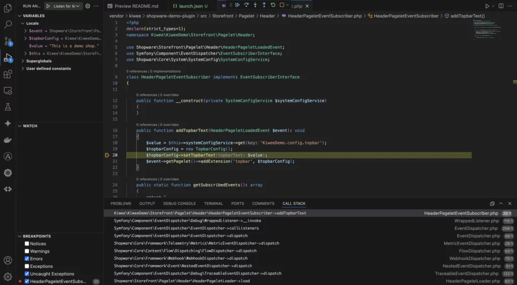 Debugging PHP code in Visual Studio Code
